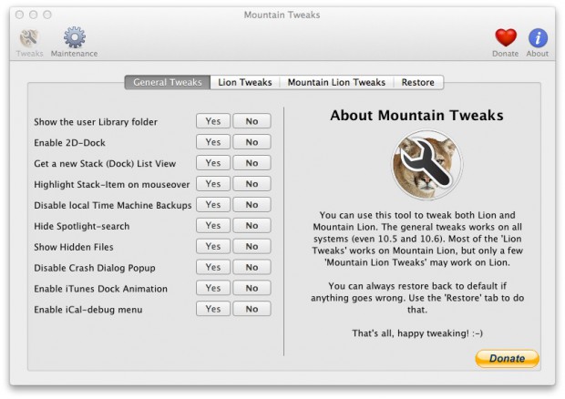 Mountain Tweaks (Screenshots: Golem.de)